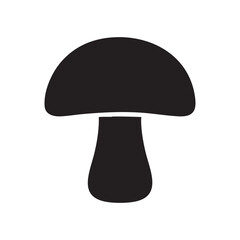 Mushroom Silhouette Vector Icon on White Background – Food & Nature