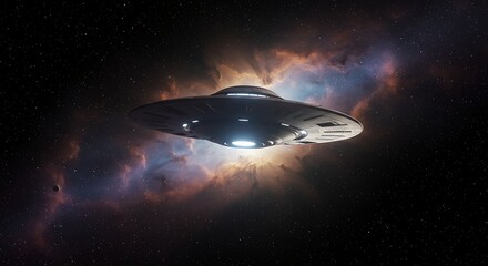 Alien Spaceship in the Night Sky.