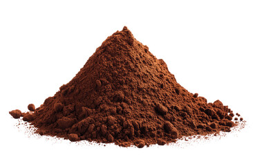 A conical pile of dark brown powder