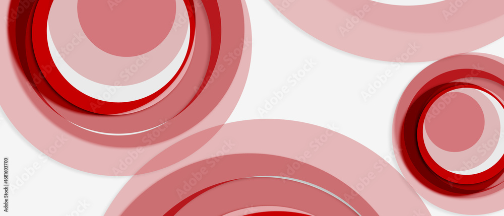 Canvas Prints bright red and white glossy circles abstract minimal geometric background