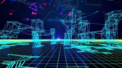 Immersive digital simulation technology and advanced scientific digital background themes - Powered by Adobe