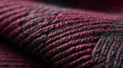 Macro textile closeup burgundy gray fabric design
