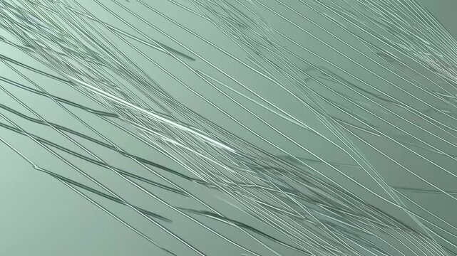 abstract technological background for urban settings, featuring pattern of slender curved parallel lines forming network on light green hue