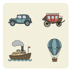 Vintage transport icons