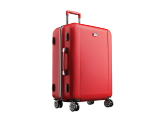 red suitcase isolated on transparent White background png