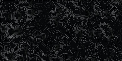 Minimal wavy topographic map design pattern with elevation line illustration