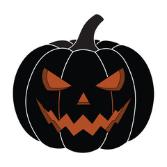 Scary Halloween Pumpkin Jack-o’-lantern Illustration