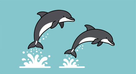 Obraz premium Jumping dolphins (3)