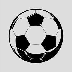 Soccer Ball Single Flat Vintage Black Art, Sport Life Ball Isolated Vector Art Design Element Simple Icon Set Graphic