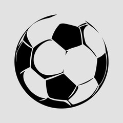 Soccer Ball Single Flat Vintage Black Art, Sport Life Ball Isolated Vector Art Design Element Simple Icon Set Graphic