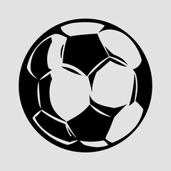 Soccer Ball Single Flat Vintage Black Art, Sport Life Ball Isolated Vector Art Design Element Simple Icon Set Graphic