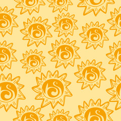 Kazakh Sun Pattern &ndash; Seamless Traditional Ornament