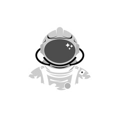 Vector icon of astronaut helmet and suit, space travel