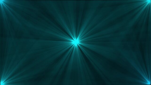 Abstract loop center flickering glow white star optical shine light lens flares animation on black background. seamless loop dynamic kinetic bright star light rays effect.  Stock video with bright fla