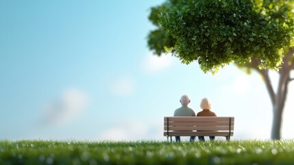 Friendship Two friends sitting on a bench, reminiscing and enjoying a peaceful afternoon.