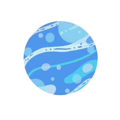 涼し気でかわいい水風船のような海王星のイラスト