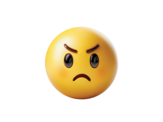 Pouting Emoji Face with Puffy isolated on transparent White background png