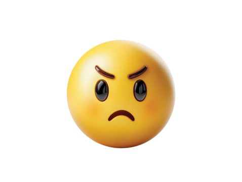 Pouting Emoji Face with Puffy isolated on transparent White background png