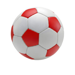 Fototapeta premium Classic Red and White Football Ready for Action, Symbolizing Global Sport, Teamwork, and Athletic Passion