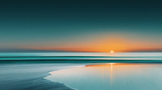 Peaceful sunset seascape at beach