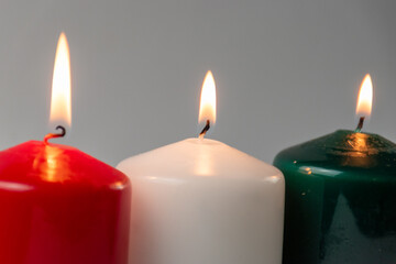 Red White Green Candles Hungarian National Colors