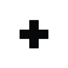 Vector illustration of black plus sign on, representing addition and positivity