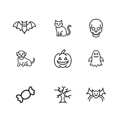 Collection of Happy Halloween Icons. Halloween vector art illustrator