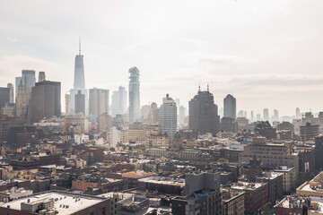 Obraz premium Skyline view of New York City at dusk