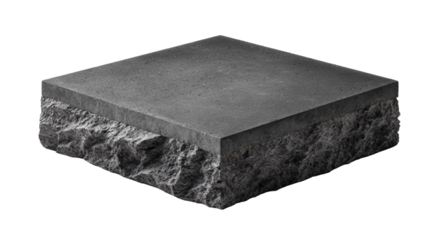 Elegant stone slab with rugged edges displayed against an isolated backdrop for design elements