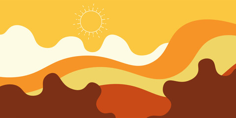 Autumn background illustration. Autumn foliage background. Autumn design for banners, templates, landing pages, or decoration. Autumn frame with abstract.