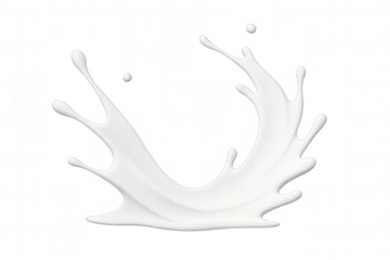 White milk splashing and making a circle on transparent background, perfect for advertising and graphic design projects