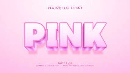 editable text effect pink 3d style premium vector