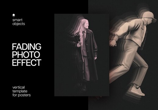 Fading Poster Photo Effect Mockup