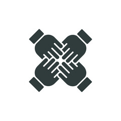 Fototapeta premium Teamwork and Collaboration: A Vector Illustration of Interlocking Hands, Symbolizing Unity, Cooperation, and the Power of Working Together