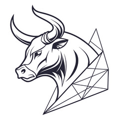 Bull Head Line Art | Strong and Powerful Animal Illustration