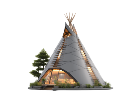  Wigwam house isolated on transparent White background png