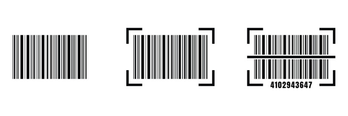 Barcode icon vector set illustration isolated on white background. EPS 10