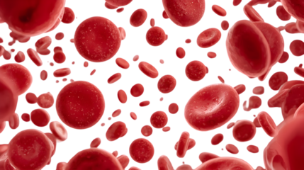 red blood cells flowing through vein