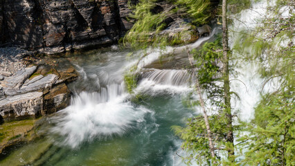 McDonald Falls in Glacier National Park of Montana State, USA