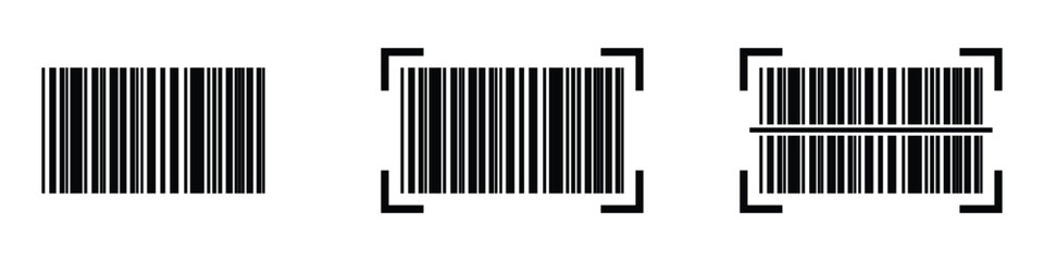 Barcode icon vector set illustration isolated on white background. EPS 10