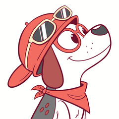 Cool Cartoon Corgi Dog with Sunglasses and Red Cap