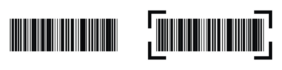 Realistic barcode vector icon. Barcode icon. Black barcode icon vector illustration