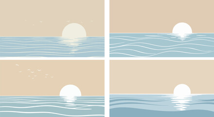 Minimalist Sunset Over Ocean