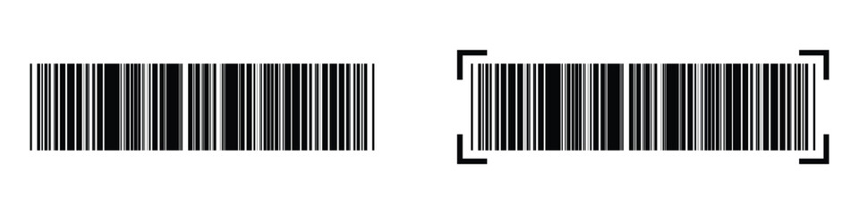 Realistic barcode vector icon. Barcode icon. Black barcode icon vector illustration