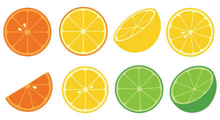 a variety of citrus fruits sliced in half