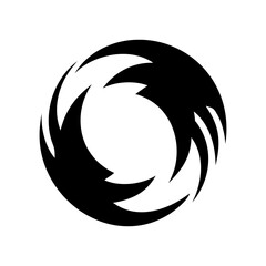 Creative eagle claw logo with talons forming circular design isolated on white background