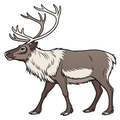 Elegant Deer with Floral Antlers | Stylized Nature Illustration