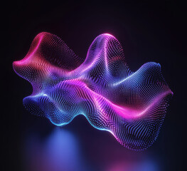 Fototapeta premium 3D wave visualization with luminous particles in vibrant colors