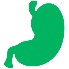 green silhouette stomach illustration