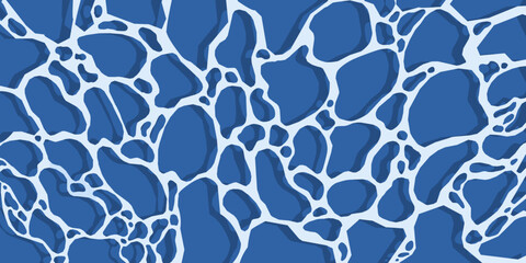 An abstract blue pattern with water bubble and foam texture design suitable for background, surface decoration, textile, and modern graphic resource